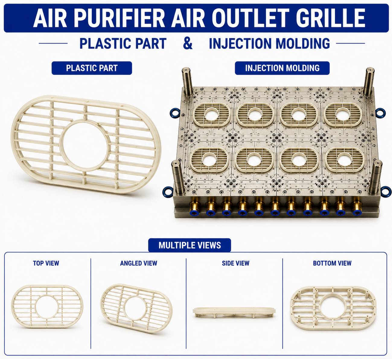 Air Purifier Plastic Air Outlet Grille Mould and Moulding Service